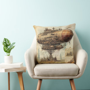 Coussin Appareil volant de science-fiction victorienne au-