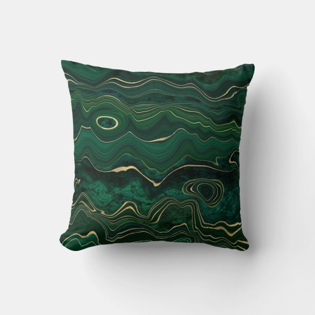 Coussin Apparence de la pierre d'agate or émeraude verte (Recto)