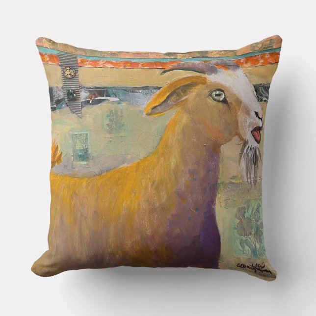 Coussin Appelle la chèvre lancer l'oreiller (Recto)