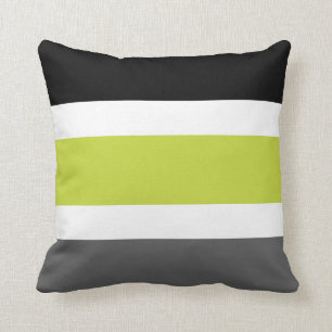 Coussin Apple vert et grand carreau rayé noir