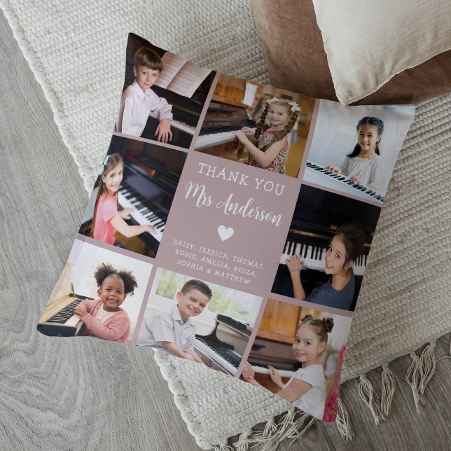 Coussin Appréciation de l'enseignant de musique Collage ph (Créateur téléchargé)