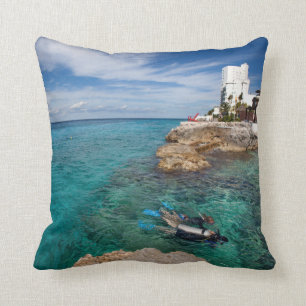 Coussin Apprenant au piqué de scaphandre, Cozumel Mexique