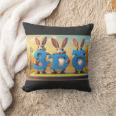 Coussin Apprendre le nombre trois avec des lapins (Couverture)