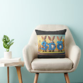 Coussin Apprendre le nombre trois avec des lapins (Chaise)