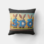 Coussin Apprendre le nombre trois avec des lapins (Verso)