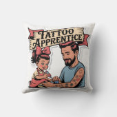 Coussin Apprentice de tatouage - Joli dessin papa & fille (Verso)
