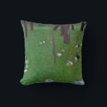 Coussin Après la pluie, poulets de jardin par Gustav Klimt<br><div class="desc">After the Rain (Garden with Chickens in St. Agatha) (1899) de Gustav Klimt est une peinture vintage de paysage d'art victorien. Une scène nature avec des poulets dans le champ de jardin pré mangeant de l'herbe sur une ferme avec des arbres dans l'arrière - plan. À propos de l'artiste :...</div>