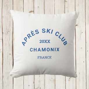 Coussin Après Ski Club Cool Blue Ski Resort Crest