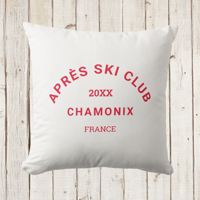 Coussin Après Ski Club Winter Red Ski Resort Crest (Créateur téléchargé)