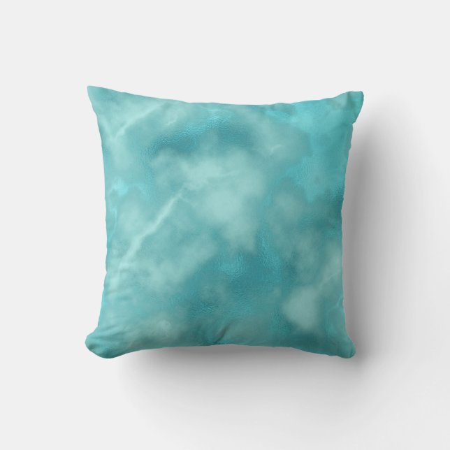 Coussin Aqua Abstrait de l'océan Turquoise (Recto)