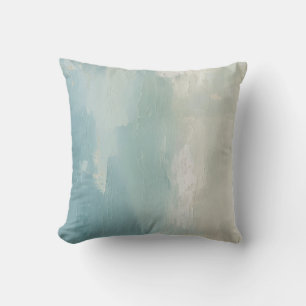 Coussin Aqua Bleu Mer Vert Sarcelle Beige Aquarelle 40cm