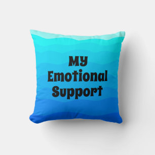 Coussin aqua bleu vague typographie retro personnalisée