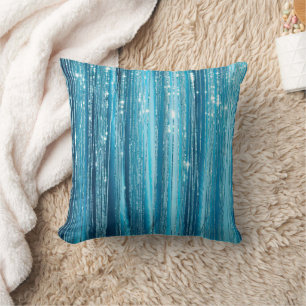 Coussin Aqua bleu violet pailleté rayures