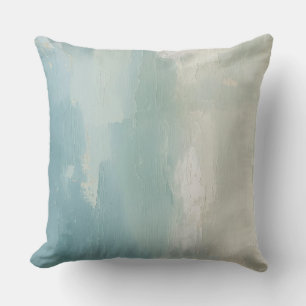 Coussin Aqua Blue Sea Vert Turquoise Beige Aquarelle Impri