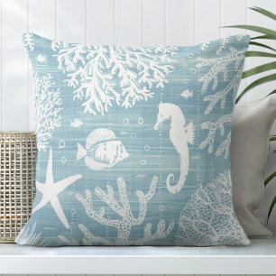 Coussin Aqua Blue Seahorse Thaillow
