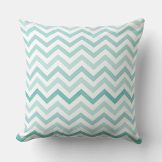 Coussin Aqua Blue Zigzag Pattern – Modern Minimalist  