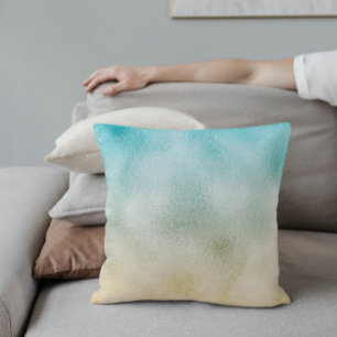 Coussin Aqua et Gold Ombre Foil