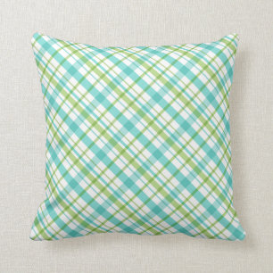 Coussin Aqua et le Motif vert prélevé