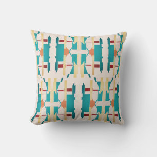 Coussin Aqua Jaune Rouge Beige Sud-Ouest Look Grande Mosaï