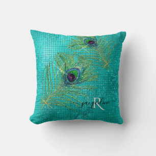 Coussin Aqua Parties scintillant Girly Moderne Sparkle Pea