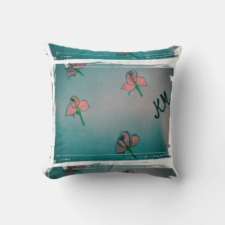 coussin aqua rose