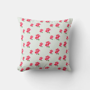 Coussin Aqua rose botanique à fleurs Roses