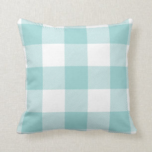 Coussin Aqua rustique de pastel de motif de contrôle de