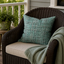 Aqua Seafoam Bleu Vert Gris Motif Tissé Boucle