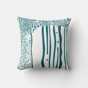 Coussin aqua sombre flux organique moderne rustique