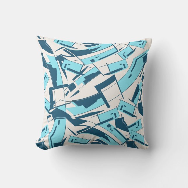 Coussin Aqua Turquoise Diagonal Diagonal Conception de piè (Recto)