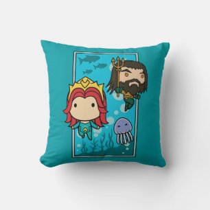 Coussin Aquaman   Chibi Mera & Aquaman Graphisme sous-mari