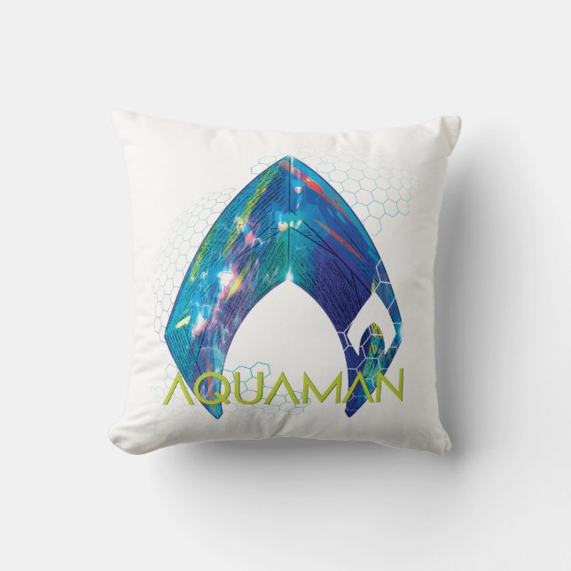 Coussin Aquaman | Logo Aquaman modifié (Recto)