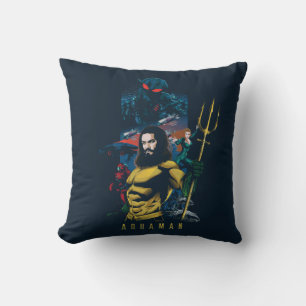 Coussin Aquaman Orin, Mera et Black Manta Graphic
