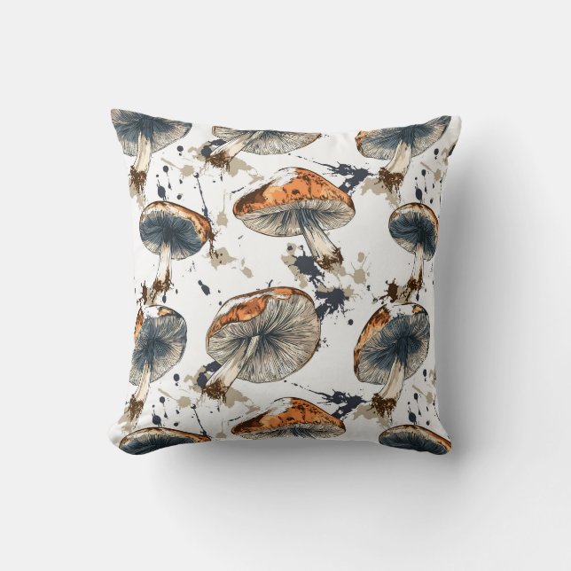 Coussin Aquarell Wald Champignons Design (Recto)