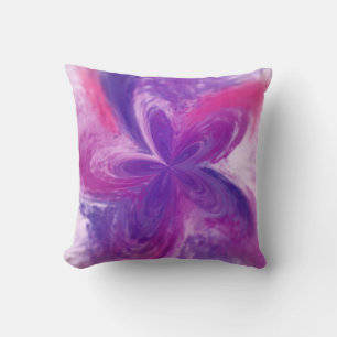 Coussin Aquarelle à fleurs d'Imaginaire Abstrait peint