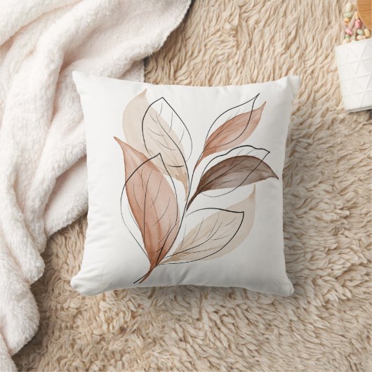 Coussin Aquarelle à teinte Terre Conception minimale (Couverture)