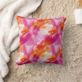 Coussin Aquarelle Abstrait Orange Rose (Couverture)