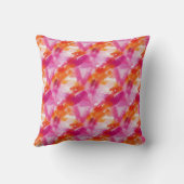 Coussin Aquarelle Abstrait Orange Rose (Verso)