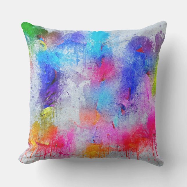 Coussin Aquarelle Abstraite (Recto)
