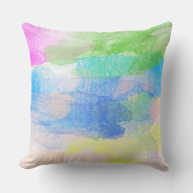 Coussin Aquarelle Abstraite (Recto)