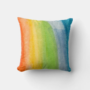 Coussin aquarelle Abstraite couleurs arc-en-ciel fond