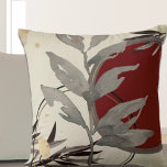 Coussin Aquarelle Abstraite moderne Bourgogne<br><div class="desc">L'oreiller design à jetons élégant présente un design artistique abstrait dans une palette de couleurs crème, bordeaux et gris. Un dessin abstrait artistique présente une feuille d'aquarelle et une composition géométrique en cercle aux tons bordeaux et gris avec accents noir et or sur un arrière - plan d'ivoire crémeux. Cette...</div>