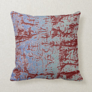Coussin Aquarelle abstraite moderne burgandy et bleu