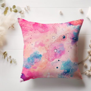 Coussin Aquarelle Abstraite Nebula céleste Galaxy