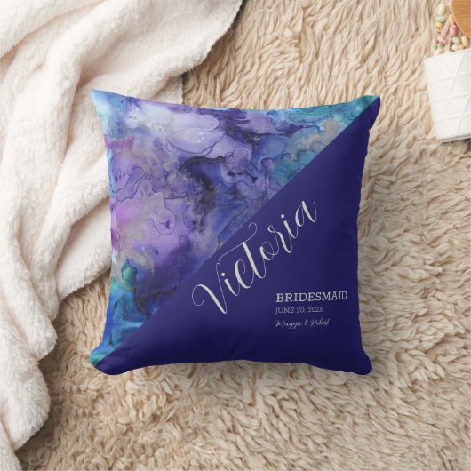 Coussin Aquarelle Abstraite Oreillère à lancer monogramme (Couverture)