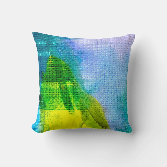 Coussin aquarelle Abstraite peinte fond abstrait, acr (Recto)