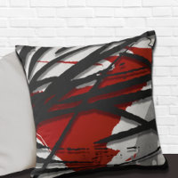 Aquarelle Abstraite rouge gris noir