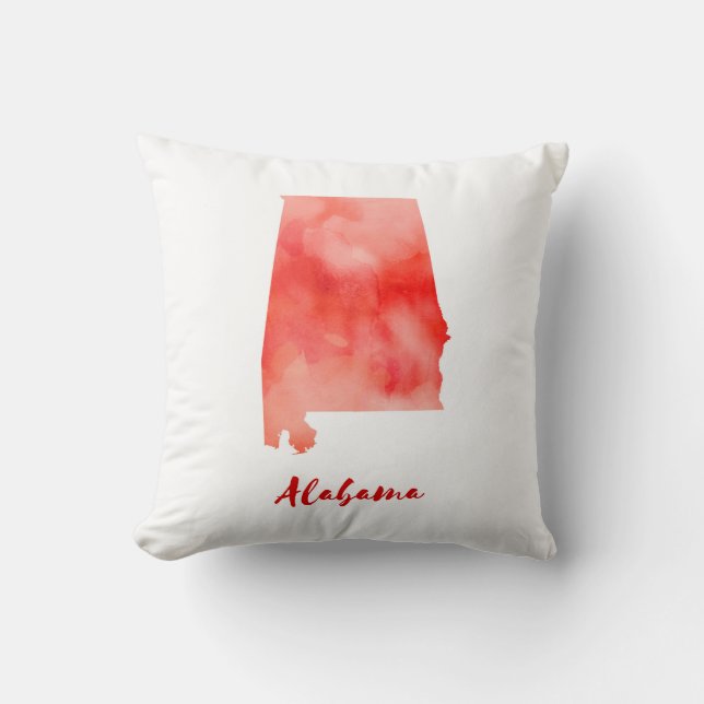 Coussin Aquarelle Alabama États-Unis (Recto)