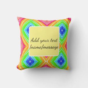 Coussin Aquarelle arc-en-ciel ajoutez nom texte message pe