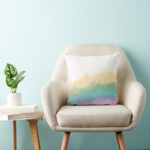 Coussin Aquarelle arc-en-ciel coup de pinceau